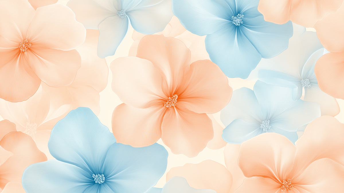 Soft Floral Pattern Mural Wallpaper | Romantic Pastel Print