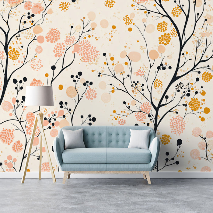 Abstract Tree Branches Mural Wallpaper | Modern Botanical Print