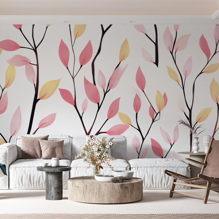 Minimalist Tree Branches Mural Wallpaper | Elegant Modern Print