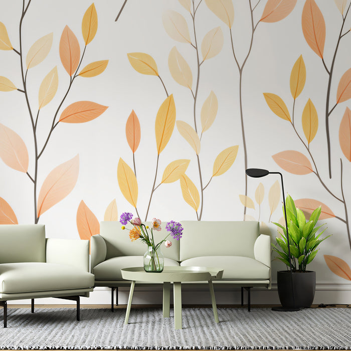 Minimalist Tree Branches Mural Wallpaper | Elegant Modern Print