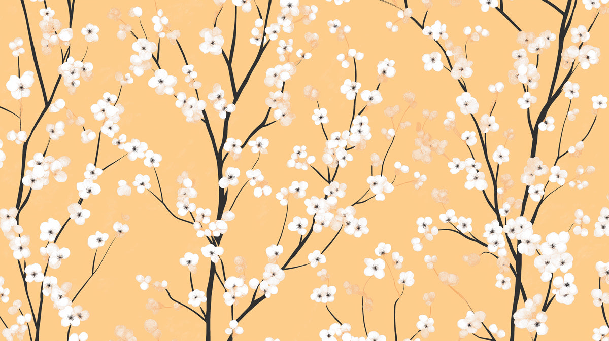 Elegant Cherry Blossom Mural Wallpaper | Artistic Floral Print