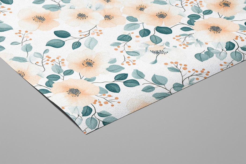 Soft Floral Pattern Mural Wallpaper | Gentle Watercolor Print
