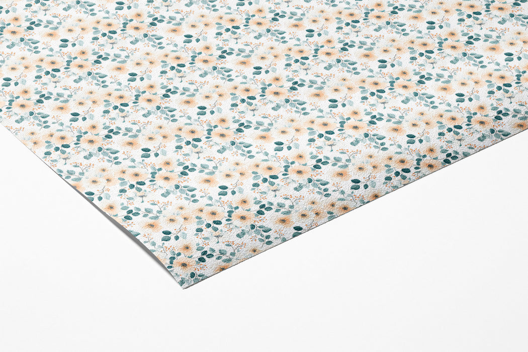 Pale Watercolor Wildflower Mural Wallpaper | Soft Pink and Gray-Blue
