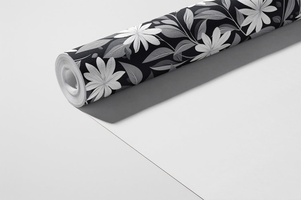 Monochrome Wildflower Garden Mural Wallpaper | Black & White