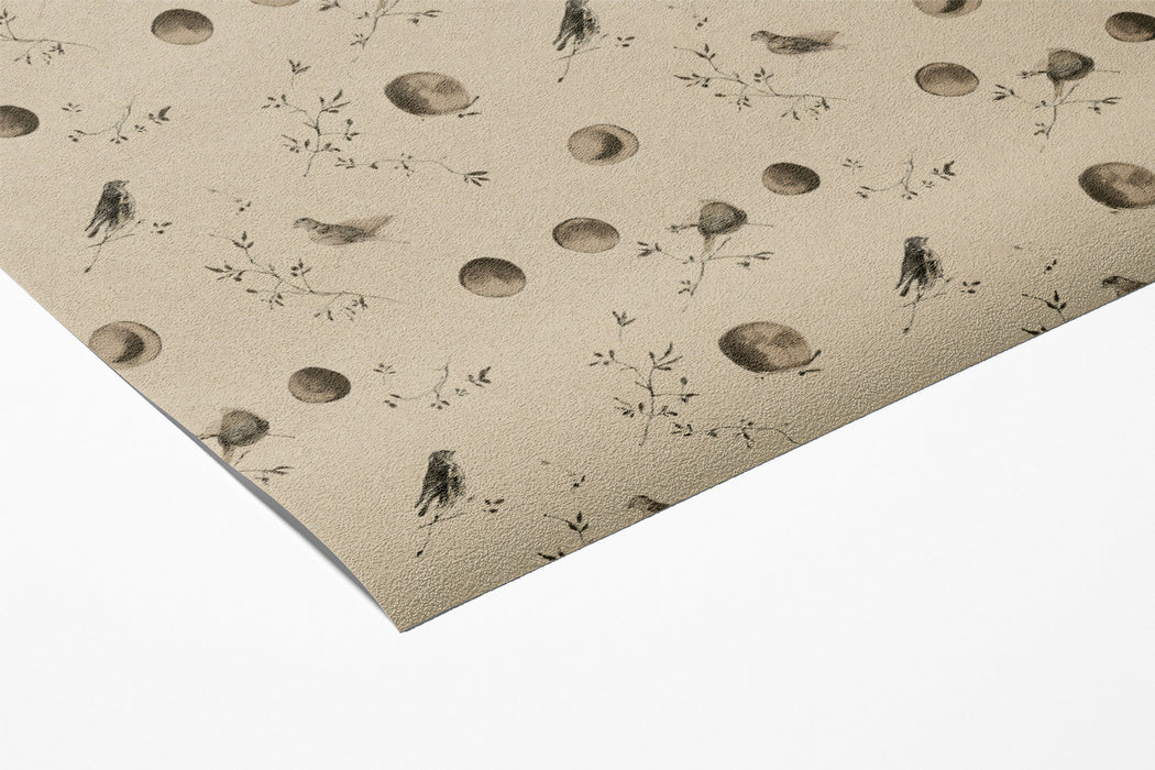 Mystical Scatter Pattern Mural Wallpaper | Bird & Moon in Sepia Tones