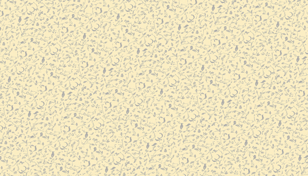 Micro-Pattern Celestial Mural Wallpaper | Soft Gray & Cream