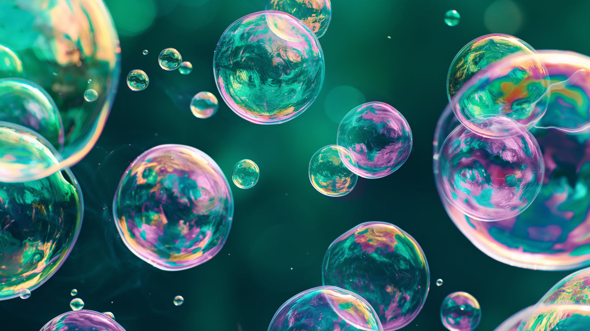 Vibrant Bubble Mural Wallpaper | Deep Teal