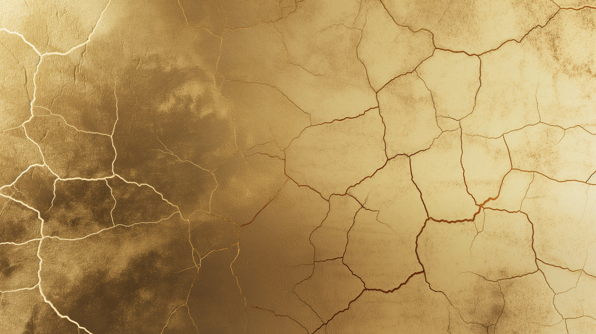 Cracked Earth Mural Wallpaper | Golden & Weathered