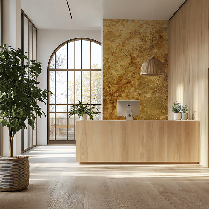 Multi-Layered Gold Mural Wallpaper | Abstract & Luminous