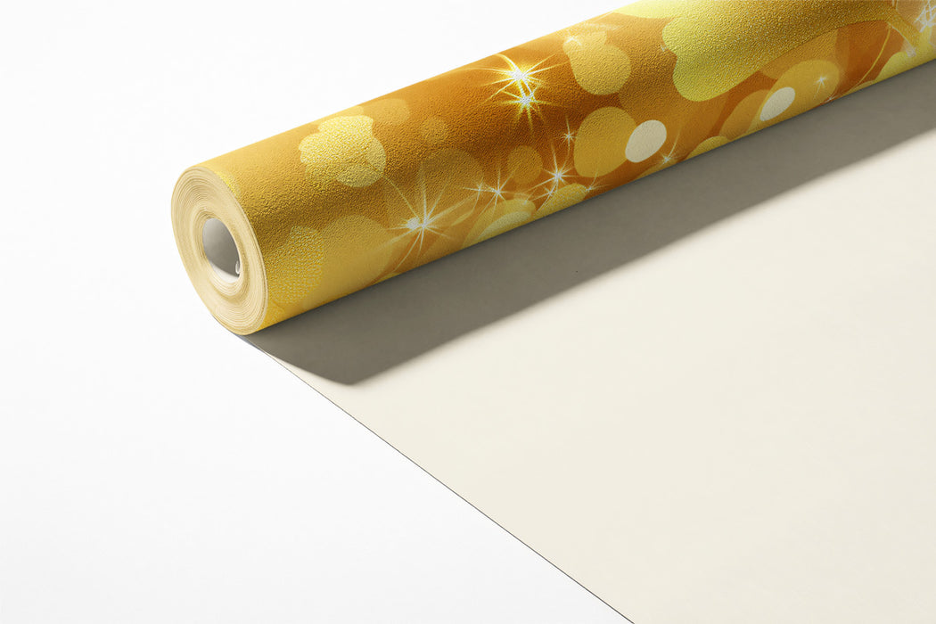 Golden Sparkle Ginkgo Mural Wallpaper | Festive & Luminous