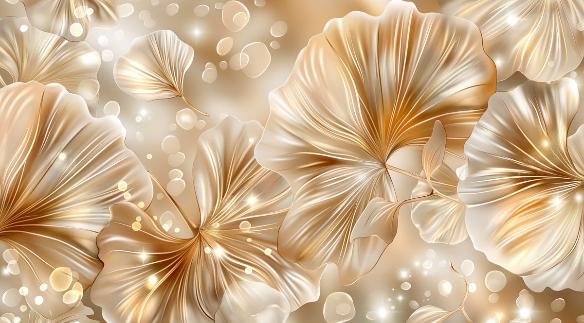Dreamy Ginkgo & Bokeh Mural Wallpaper | Luminous & Gilded