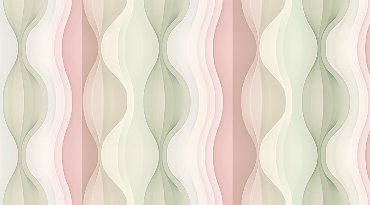 Soft Wave Panel Mural Wallpaper | Pastel Tones