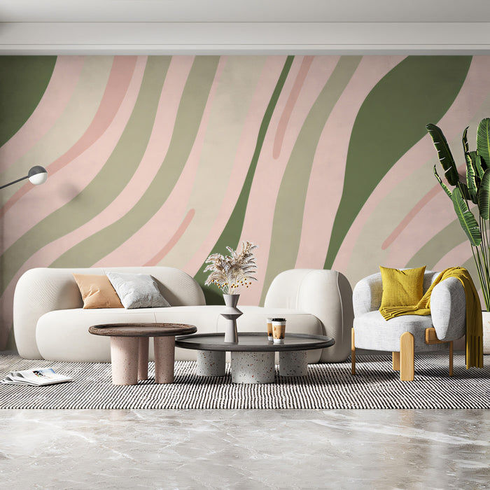 Abstract Organic Stripe Mural Wallpaper | Earthy & Fluid