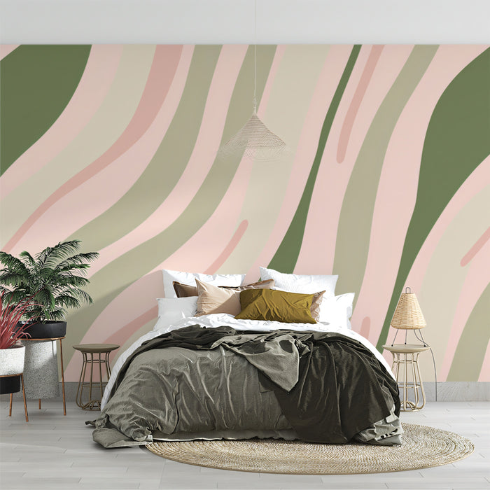 Abstract Organic Stripe Mural Wallpaper | Earthy & Fluid
