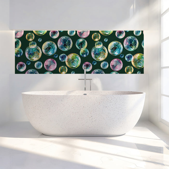 Vibrant Bubble Cluster Mural Wallpaper | Deep Green
