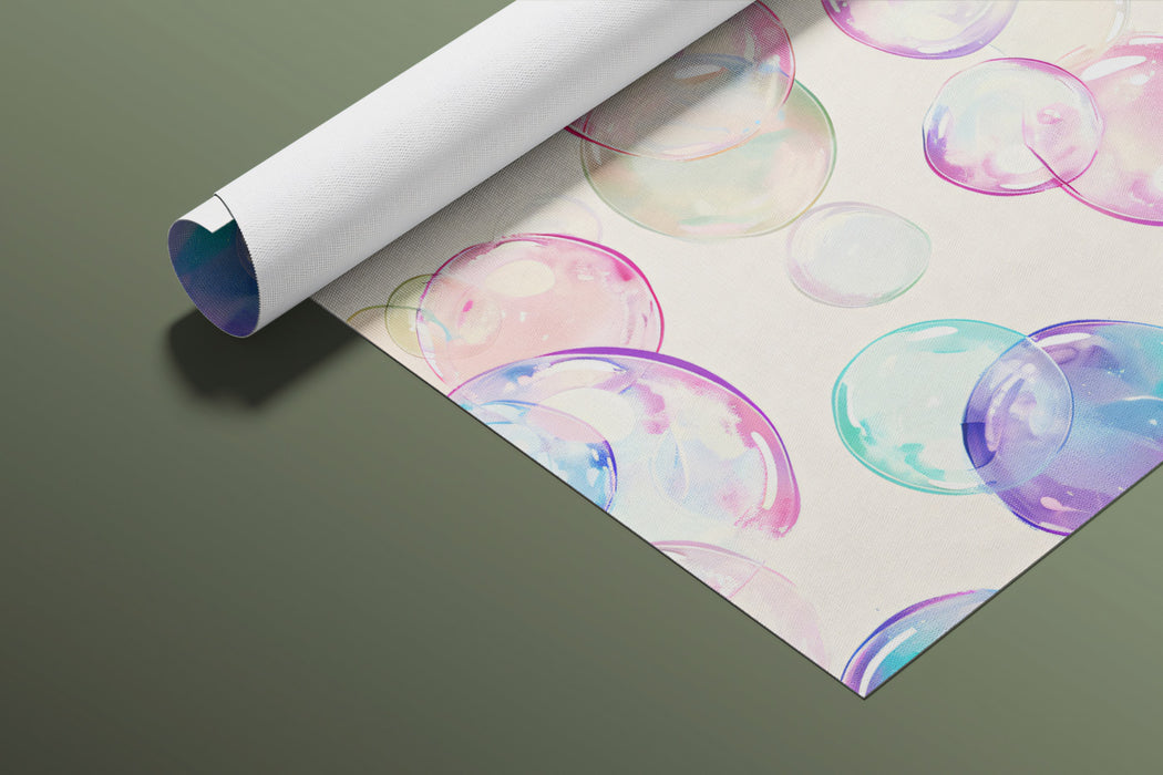 Soft Pastel Bubble Pattern Mural Wallpaper | Creamy White