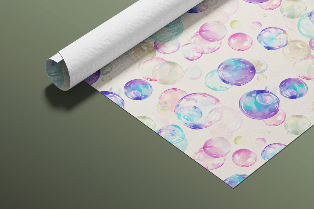 Lively Pastel Bubble Pattern Mural Wallpaper | Creamy White