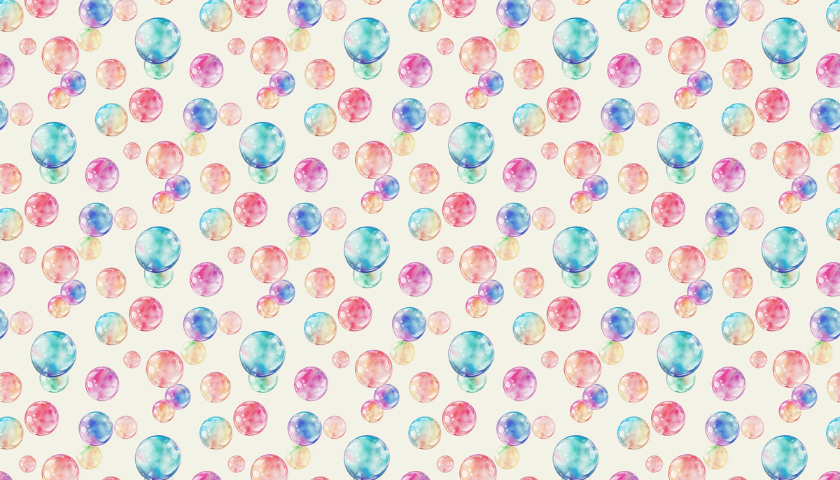 Gentle watercolor Bubble Pattern Mural Wallpaper | Creamy White