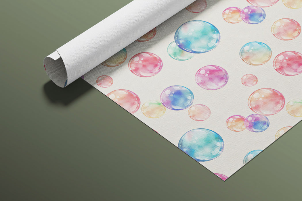 Gentle watercolor Bubble Pattern Mural Wallpaper | Creamy White