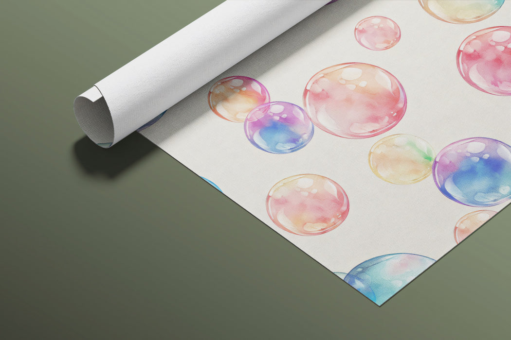 Spaced Watercolor Bubble Pattern Mural Wallpaper | Creamy White