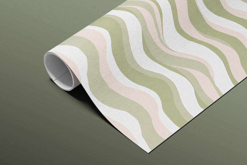 Hand-Drawn Horizontal Wave Mural Wallpaper | Pastel Tones