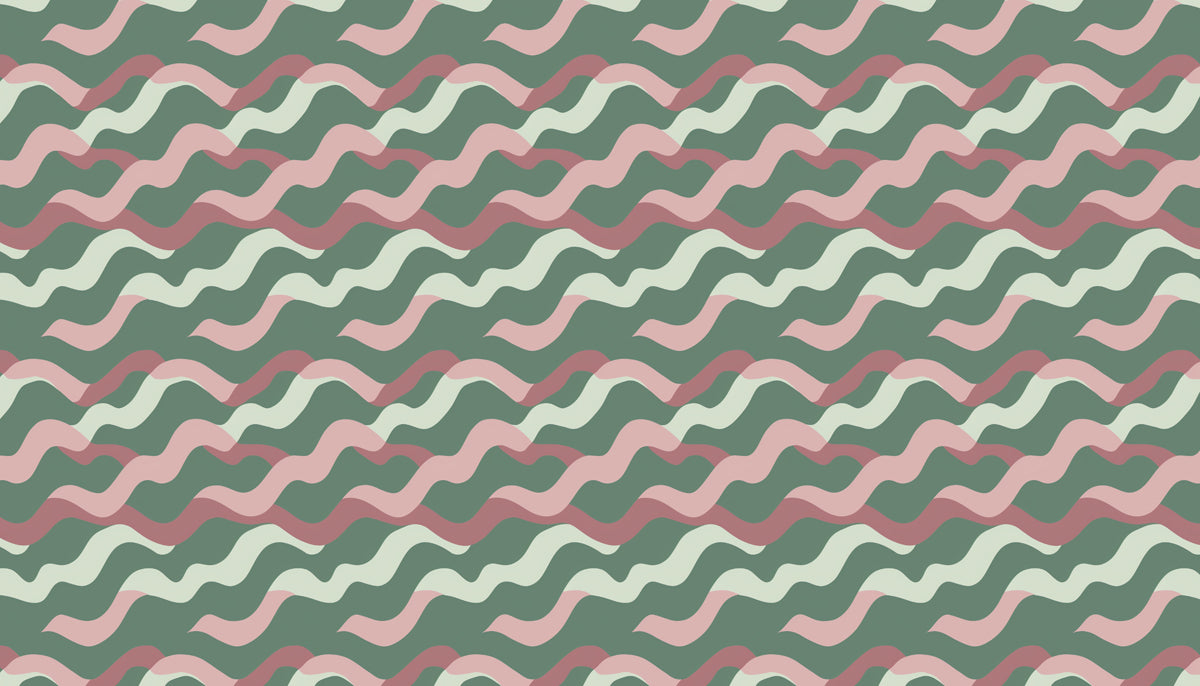 Retro Wavy Stripe Mural Wallpaper | Diagonal & Earthy