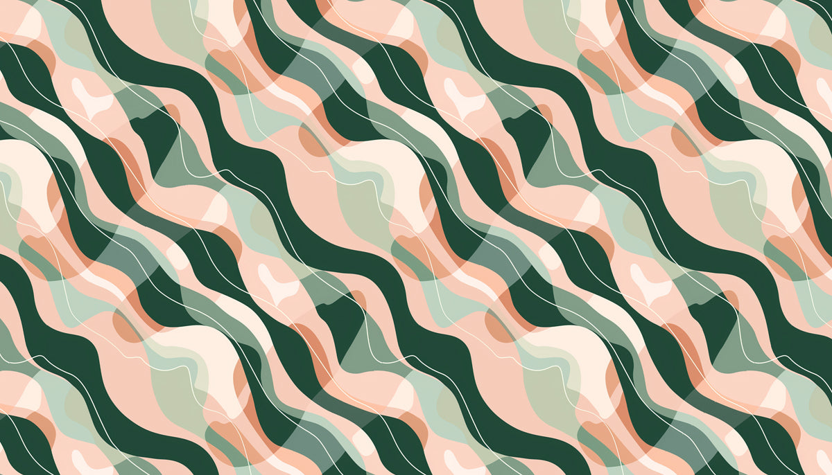 Abstract Layered Organic Shape Mural Wallpaper | Artistic & Fluid