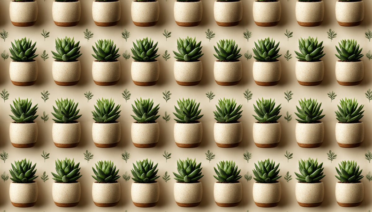 Realistic Succulent Plant Mural Wallpaper | Modern & Organic