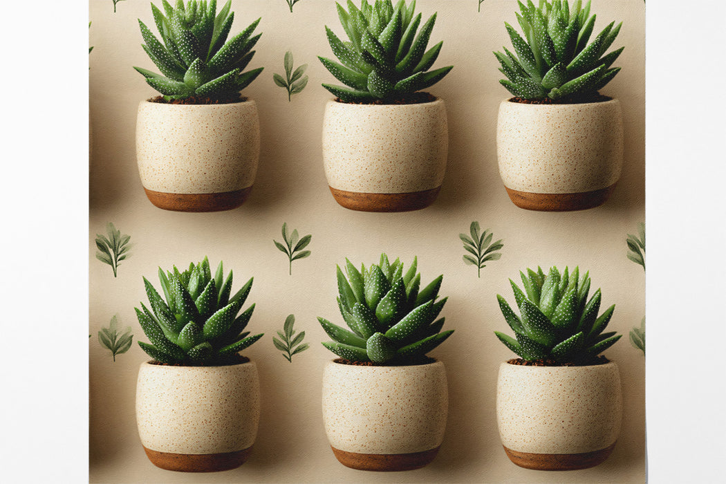 Realistic Succulent Plant Mural Wallpaper | Modern & Organic