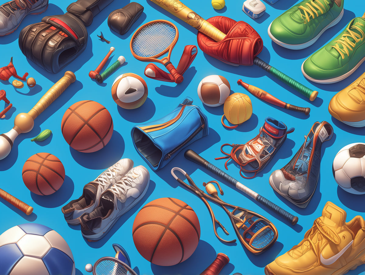 Sports Balls Mural Wallpaper in Bedroom | Various Colors (Blue, Orange, Green, etc.) of Sports Balls