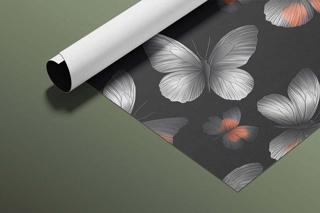 High-Contrast Butterfly Mural Wallpaper | Black & White