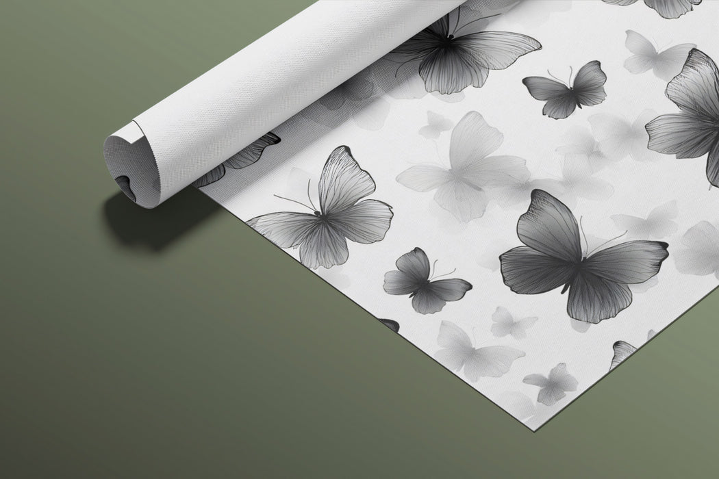 Monochrome Butterfly Mural Wallpaper | Black & White