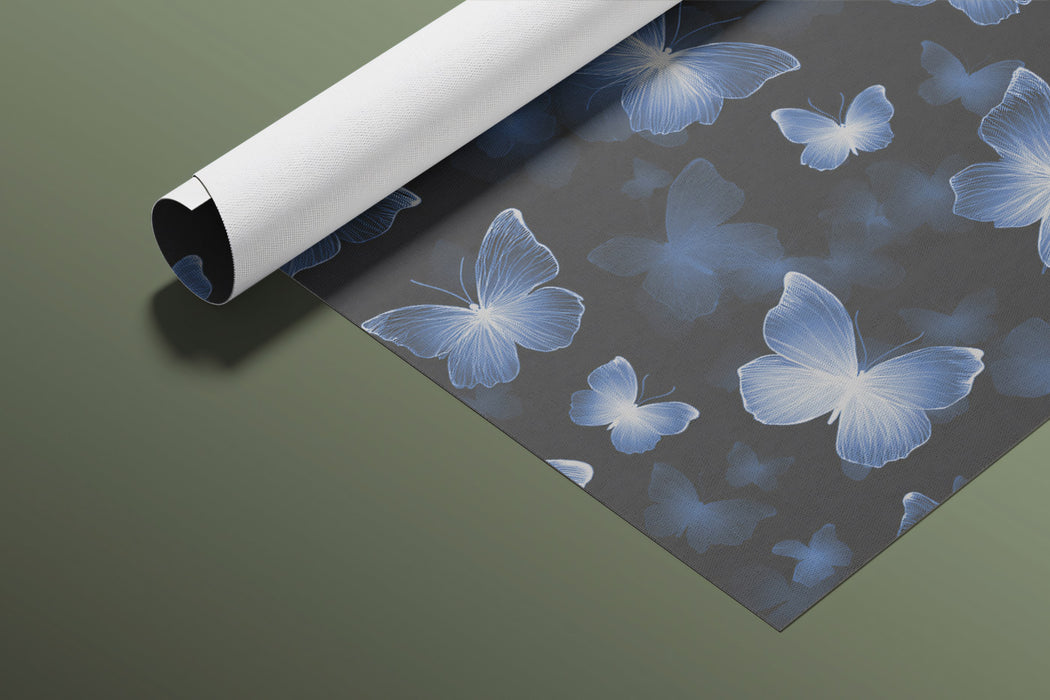 Blue Butterfly Mural Wallpaper | Dark Gray & Blue