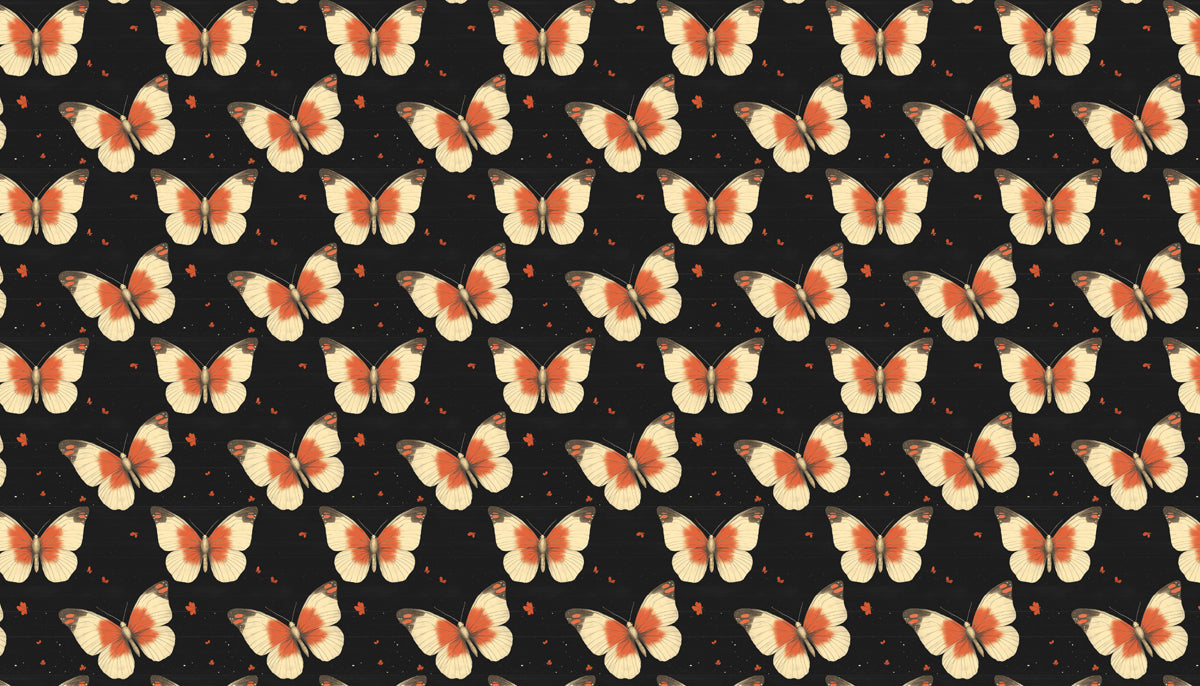 Classic Monarch Butterfly Mural Wallpaper | Warm Tones