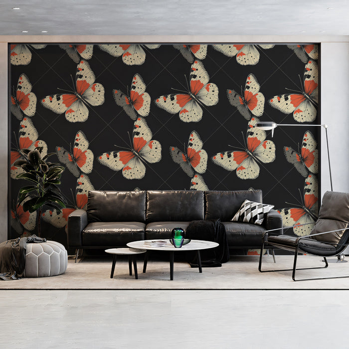 Intricate Butterfly Mural Wallpaper | High-Contrast & Bold