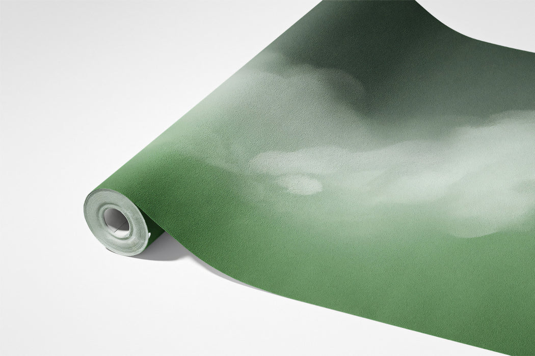 Moody Cloudscape Mural Wallpaper | Green & Black