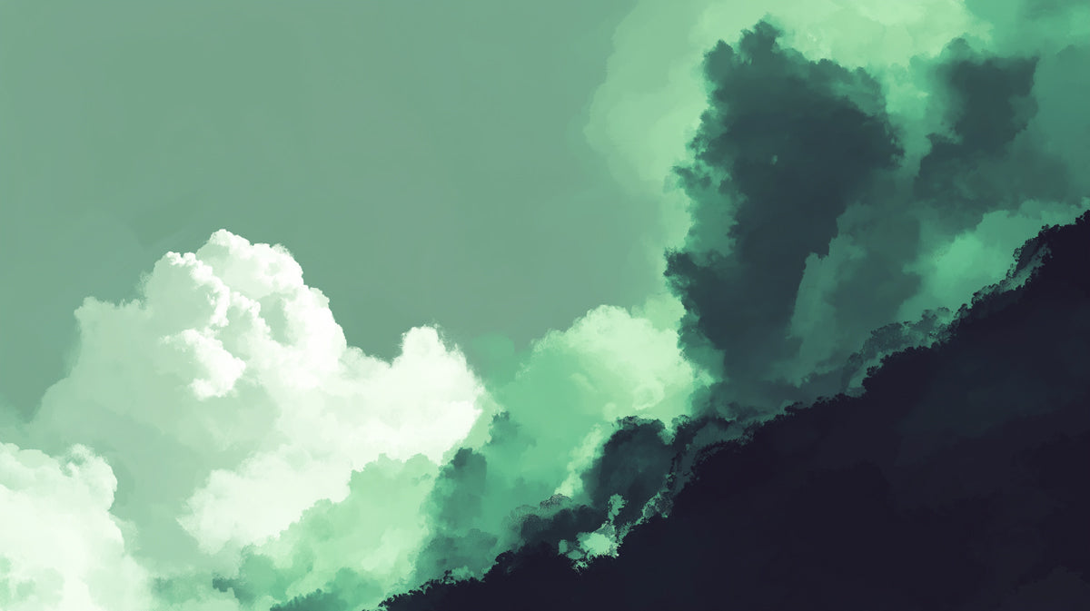 Abstract Green Cloudscape Mural Wallpaper | Mint & Sage