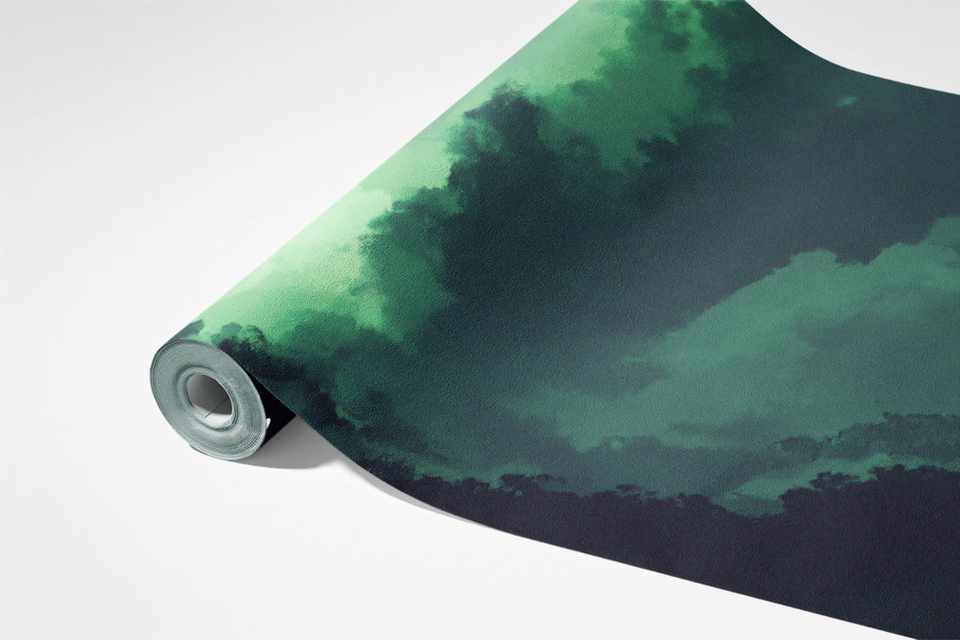 Abstract Green Cloudscape Mural Wallpaper | Mint & Sage