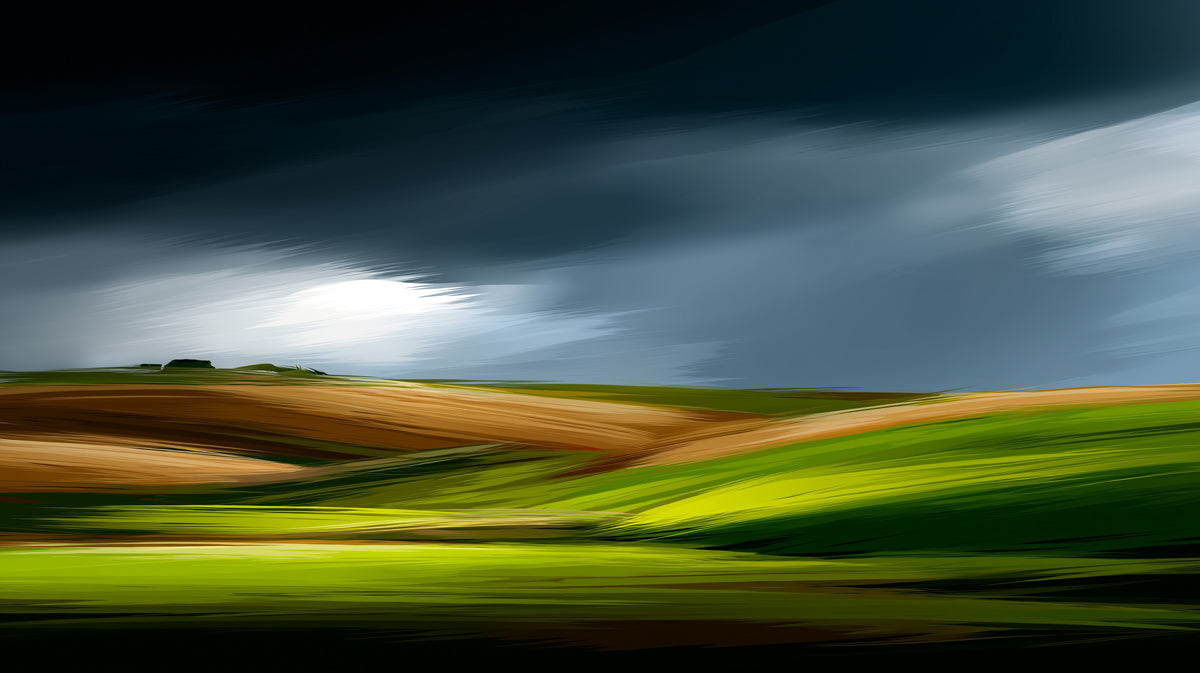 Impressionist Hillside Mural Wallpaper | Earthy Tones