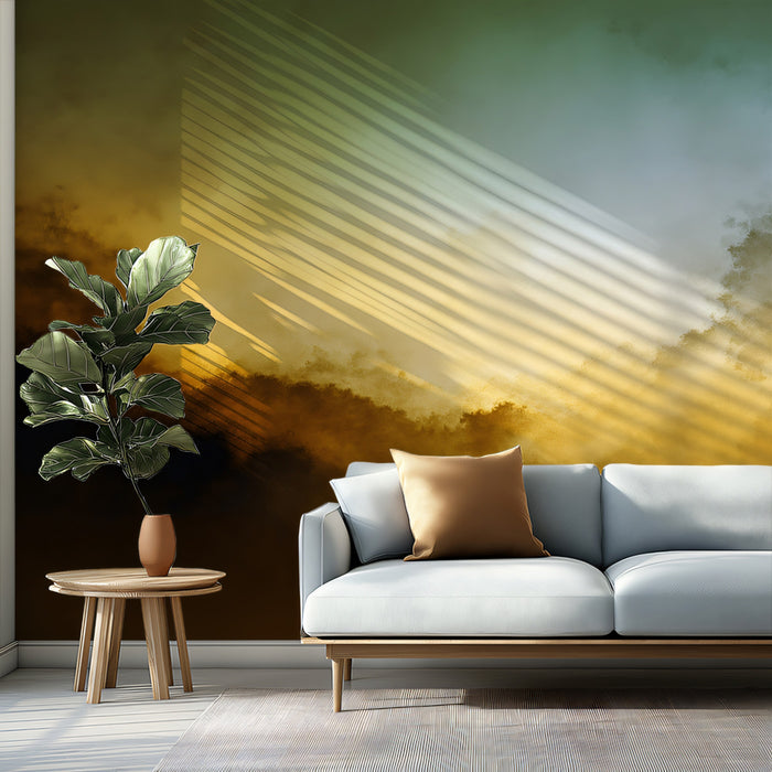 Luminous Nebula Mural Wallpaper | Golden & Ethereal