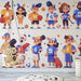 Cartoon Sports Players Mural Wallpaper in Playroom | Various Colors (Orange, Blue, Yellow, etc.) of Sports Players