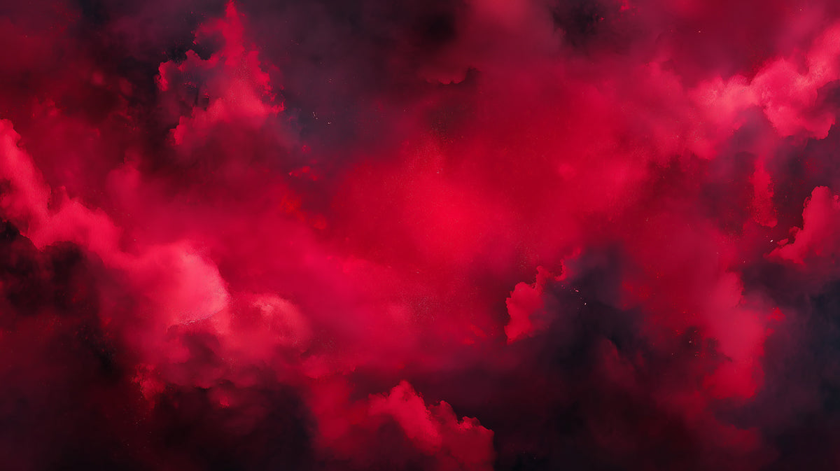 Abstract Crimson Cloud Mural Wallpaper | Dramatic Red Smoke Texture