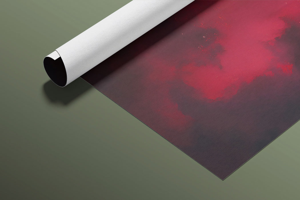 Abstract Crimson Cloud Mural Wallpaper | Dramatic Red Smoke Texture