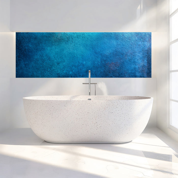 Deep Ocean Blue Mural Wallpaper | Textured Concrete Effect for Moody Interiors