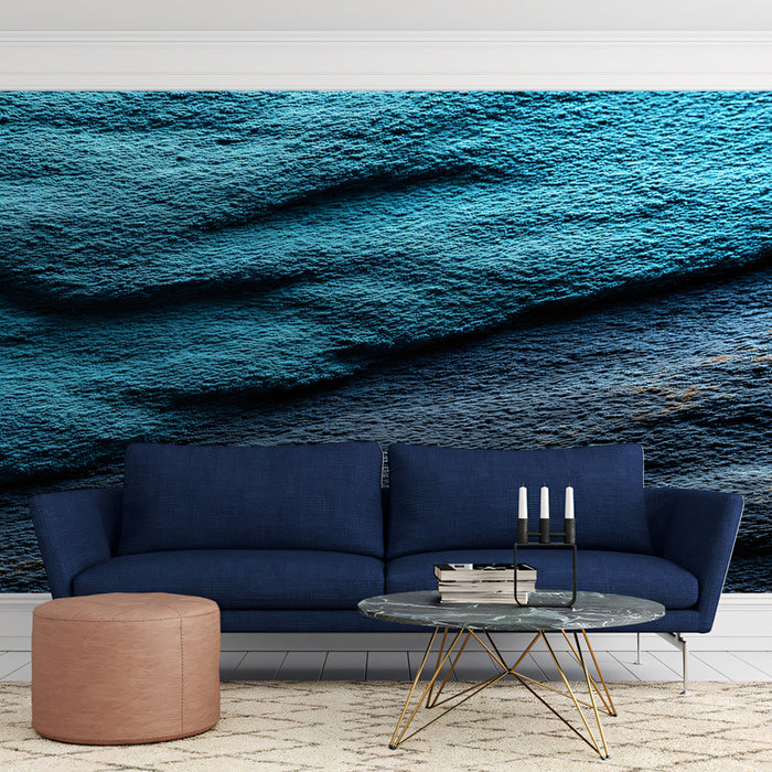 Stormy Sea Mural Wallpaper | Two-Tone Abstract Coastal Texture