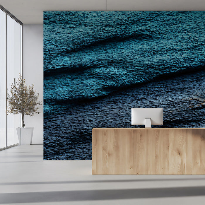 Stormy Sea Mural Wallpaper | Two-Tone Abstract Coastal Texture
