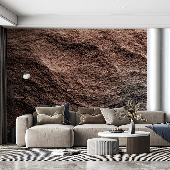 Abstract Fibrous Mural Wallpaper | Unique Woven Texture for Modern Homes