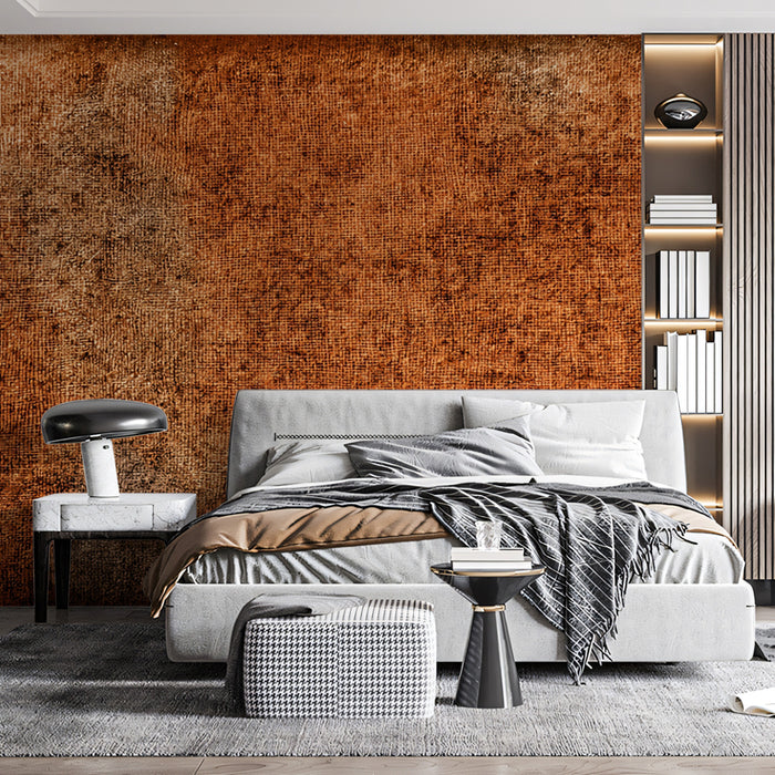 Vintage Canvas Mural Wallpaper | Rustic Distressed Burnt Orange