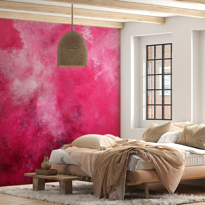 Abstract Pink Cloud Mural Wallpaper | Vibrant Artistic Texture