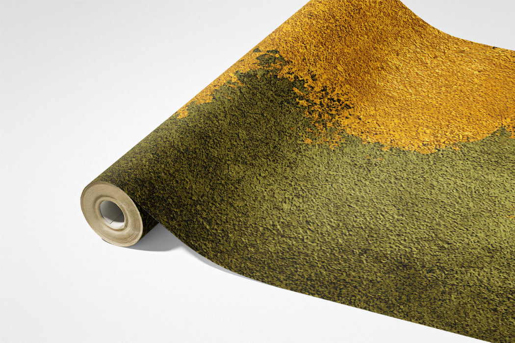 Modern Gold Leaf Mural Wallpaper | Abstract Gold and Green Texture